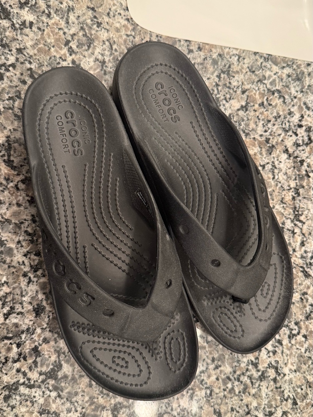CROCS Black Classic Comfort Flip Flops